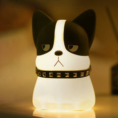 French Bulldog Silicone Squishy Night Light Cool Expression LED Lamp Perfect Gift
