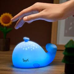 MeWaii® Whale with Water Spout and Ocean Dream Style Silicone Squishy Night Light Gift Cute Rounded Perfect Gift