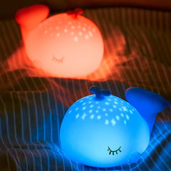 MeWaii® Whale with Water Spout and Ocean Dream Style Silicone Squishy Night Light Gift Cute Rounded Perfect Gift
