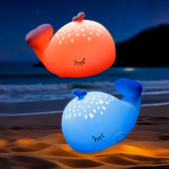 MeWaii® Whale with Water Spout and Ocean Dream Style Silicone Squishy Night Light Gift Cute Rounded Perfect Gift