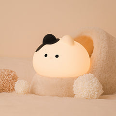 Squishy Silicone Cow Cat LED Night Light - Perfect Gift for Kids and Girls