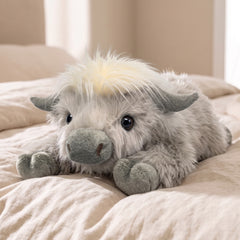Highland Cow Gray Weighted Stuffed Animal