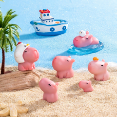 Pink Capy Adorable Light with Miniature Figurine: Perfect Gift & Home Decor