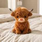 MeWaii® Highland Cow Microwavable Stuffed Animals, Heatable Weighted Cow Plush, 1.5lbs Comfort Gifts for Women Girls Boys Kids