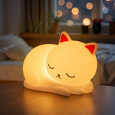 MeWaii® Squishy Silicone Napping Cat LED Night Light - Perfect Gift for Kids and Girls