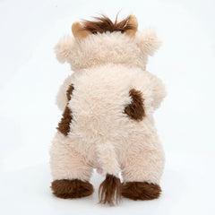 MeWaii® Brown Cow Fuzzy Long Haired Weighted Stuffed Animal