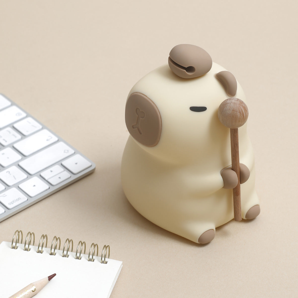 Squishy-Nachtlicht aus Silikon mit Blumen-Capybara-Motiv – perfektes Geschenk für Kinder und Mädchen