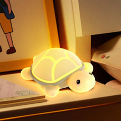 Veilleuse LED en silicone souple en forme de tortue mignonne – Cadeau idéal pour les enfants et les filles