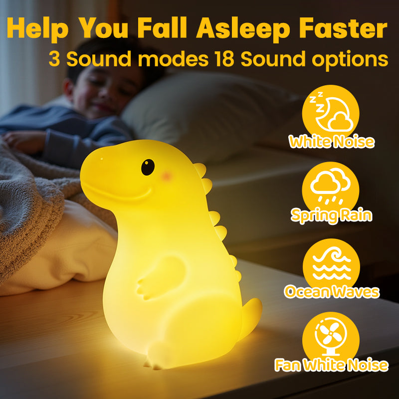 MeWaii® Squishy Silicone Smiley Giant Dinosaur LED Night Light - Perfect Gift for Kids and Girls