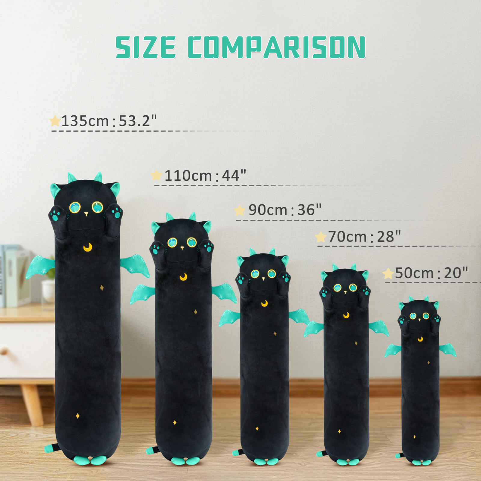 MeWaii® Original Design Magic Cat Big Eyed Stuffed Animal Kawaii Plush Pillow Squishy Toy