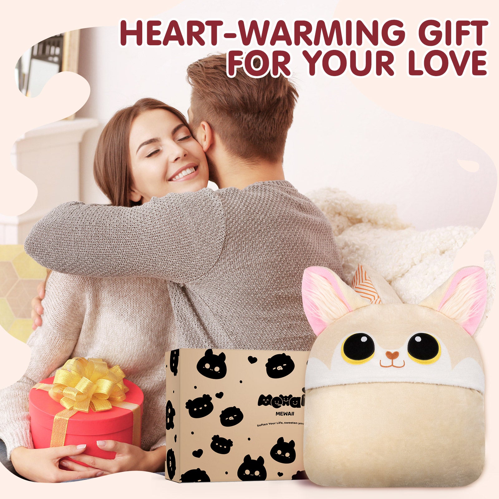 MeWaii Fennec Fox Wearable Blanket Hoodie Ultra Soft Oversized Cozy Blanket for Warm Hugs & Relaxing Moments