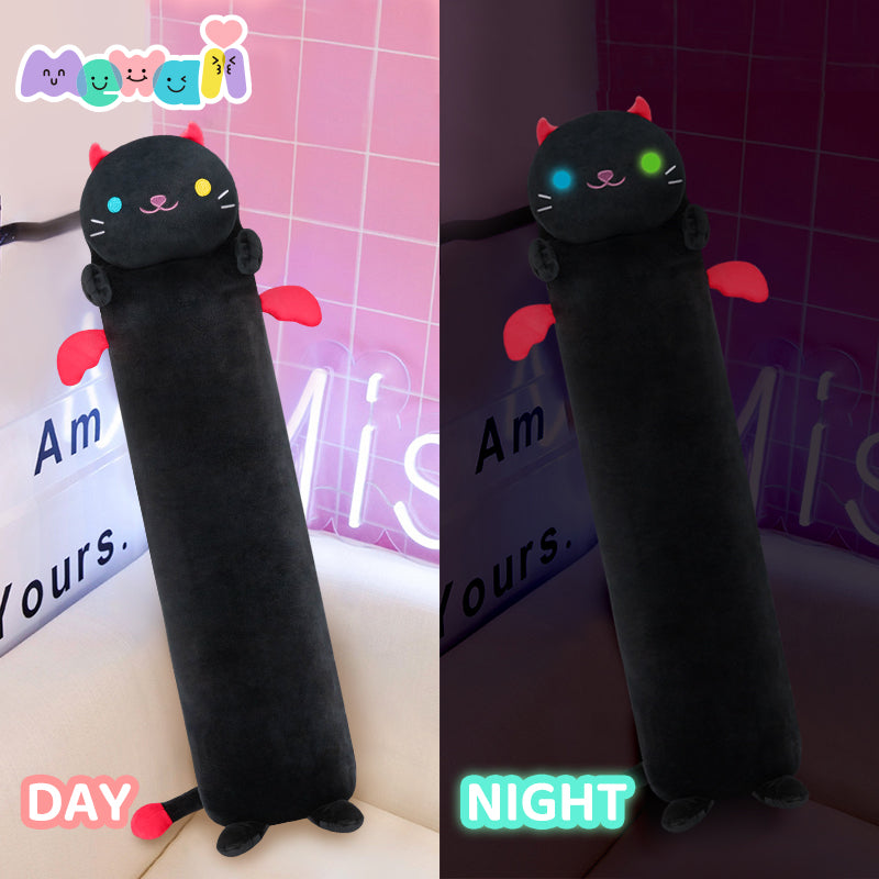 MeWaii® Luminous Devil Kitten Black Stuffed Animal Kawaii Plush Pillow Squishy Toy