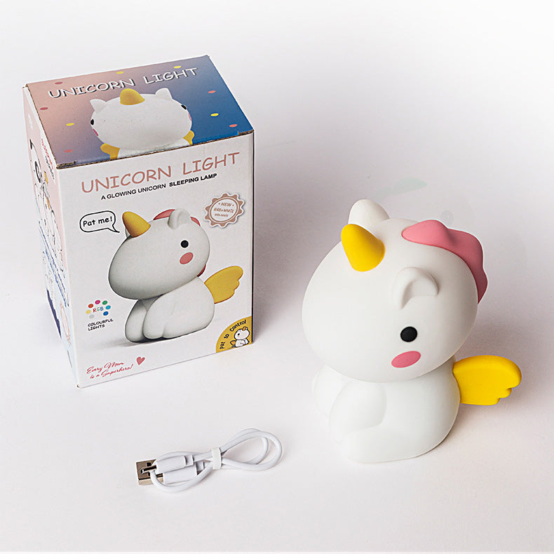 Squishy Silikon-Einhorn-LED-Nachtlicht – perfektes Geschenk für Kinder und Mädchen