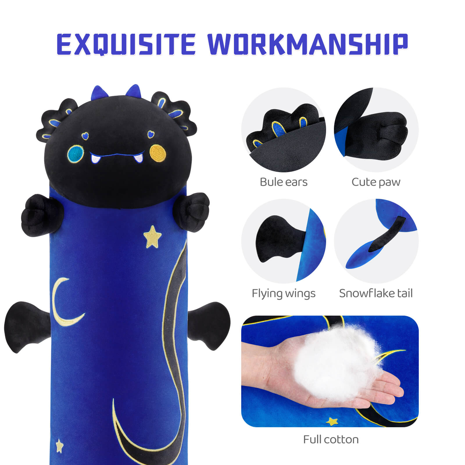 MeWaii® Star Axolotl Stuffed Animal Kawaii Plush Pillow Squishy Toy
