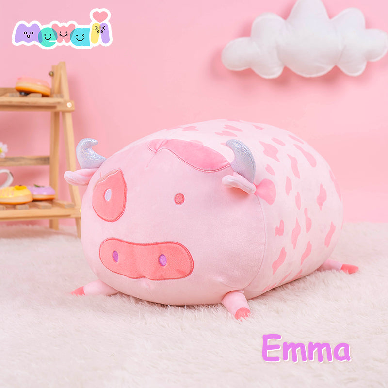 MeWaii® Fluffffy Family Strawberry Cow Stuffed Animal Kawaii Plush Pillow Squishy Toy