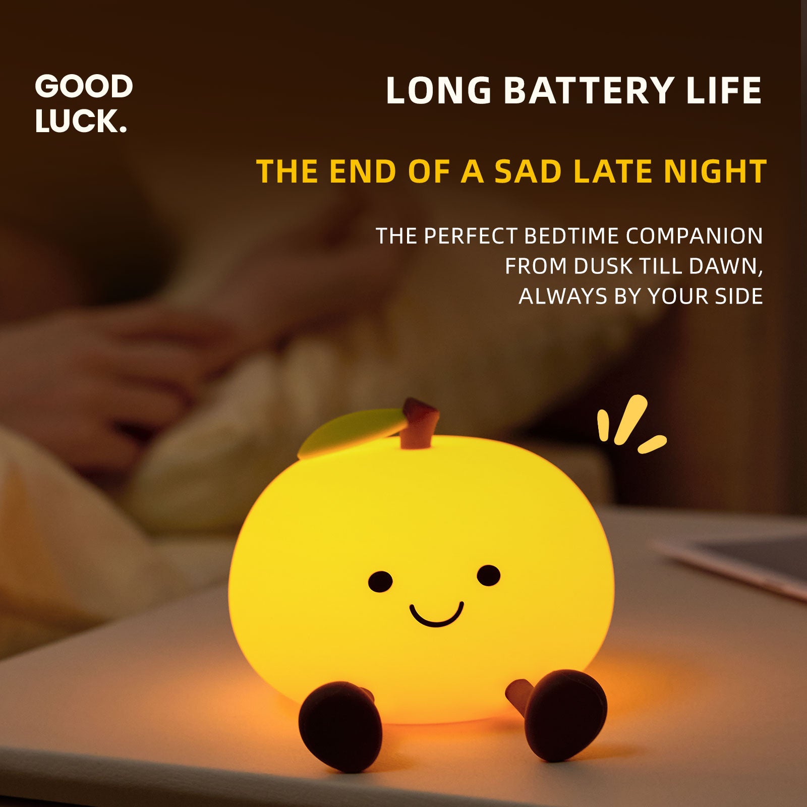 MeWaii® Happy Orange Silicone Squishy LED Night Light