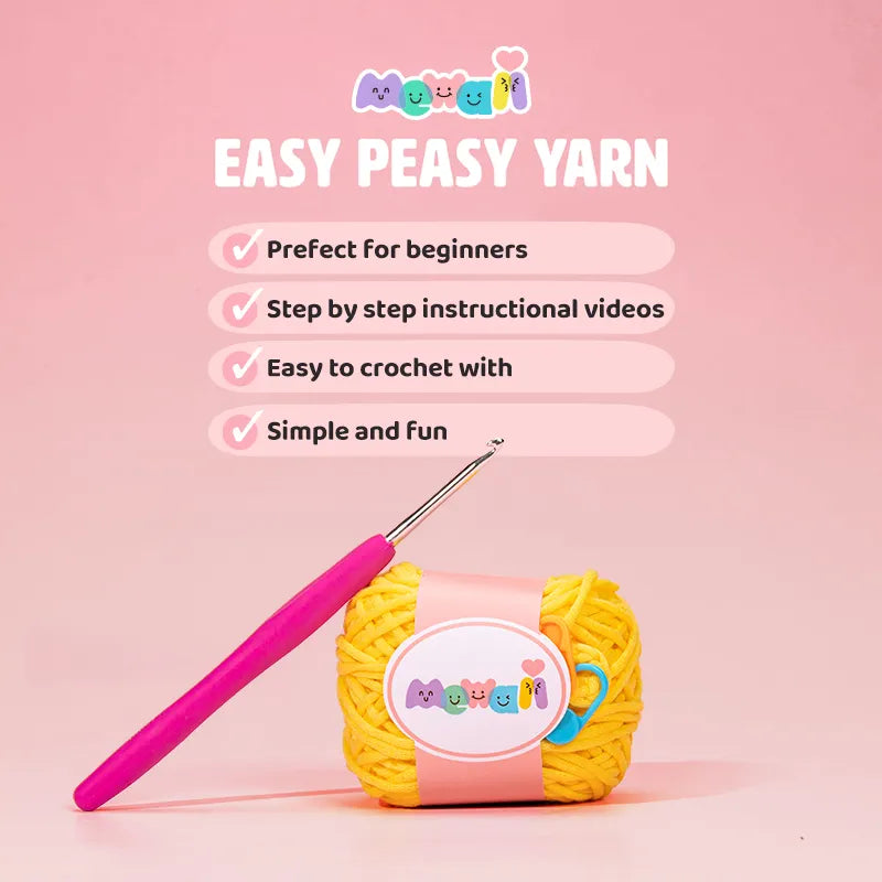 MeWaii®Crochet Kitten Crochet Kit for Beginners with Easy Peasy Yarn