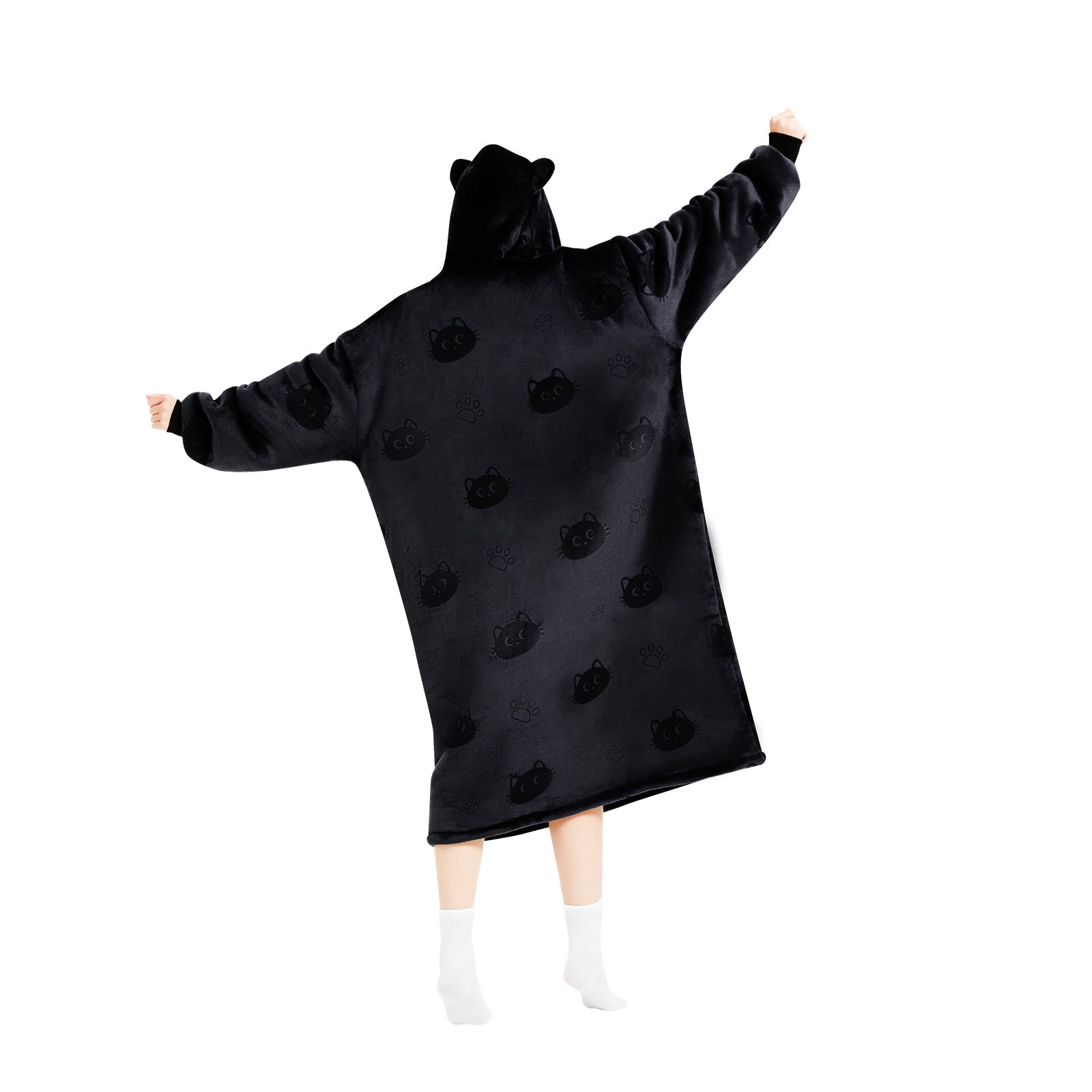 Mewaii® Wearable Blanket Hoodie Ultra Soft Cozy Flannel Hoodie Blanket with Pockets