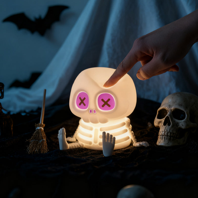 MeWaii Cute Skull Silicone Squishy Night Light - Perfect Gift for Friends