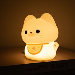 Squishy Silikon Happy Cat LED-Nachtlicht - Perfektes Geschenk für Kinder und Mädchen