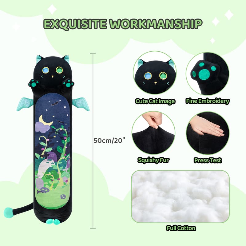 MeWaii® Original Design Magic Mint Kitten Stuffed Animal Kawaii Plush Pillow Squishy Toy