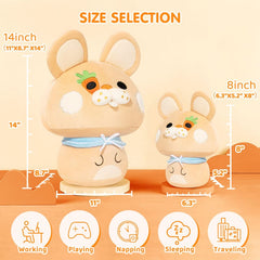MeWaii® Mushroom Family Farm Sleepy Bunny Rabbit Kawaii Plush Pillow Squish Toy