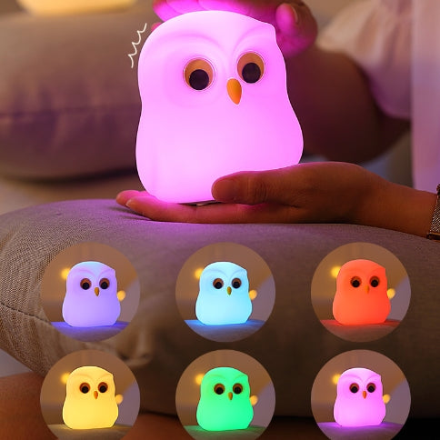 MeWaii® Squishy Silicone Little Owl LED Night Light - Perfect Gift for Kids and Girls