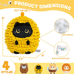 MeWaii® Stuffed Animal Kawaii Black Kitten with Durian Hoodie Plush Pillow Squishy Toy With Hoodie