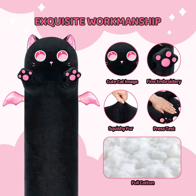 MeWaii® Original Design Magic Cat Pink Stuffed Animal Kawaii Plush Pillow Squishy Toy