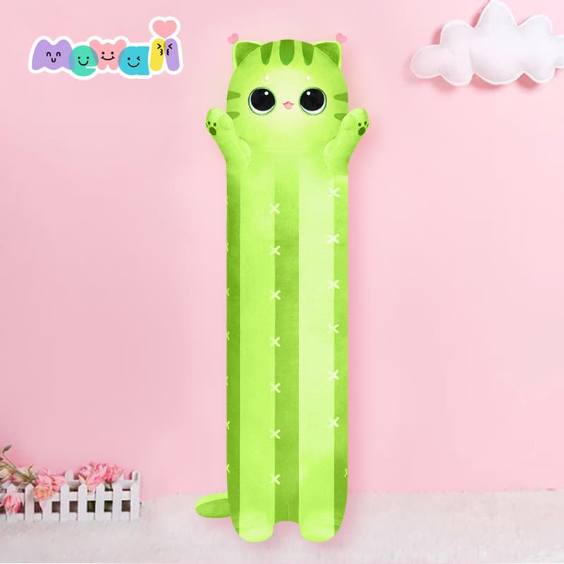 MeWaii® Loooong Family Original Design Long Cactus Cat Stuffed Animal Kawaii Plush Pillow Squishy Toy