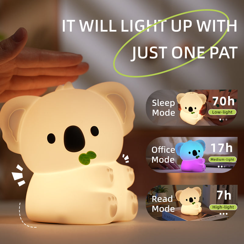 Veilleuse LED Koala en silicone souple - Cadeau idéal pour les enfants et les filles