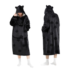 Mewaii® Wearable Blanket Hoodie Ultra Soft Cozy Flannel Hoodie Blanket with Pockets