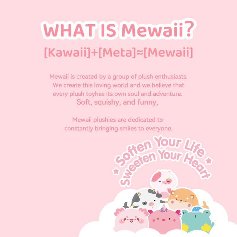 MeWaii® Mushroom Family Axolotl Kawaii Plush Pillow Squish Toy