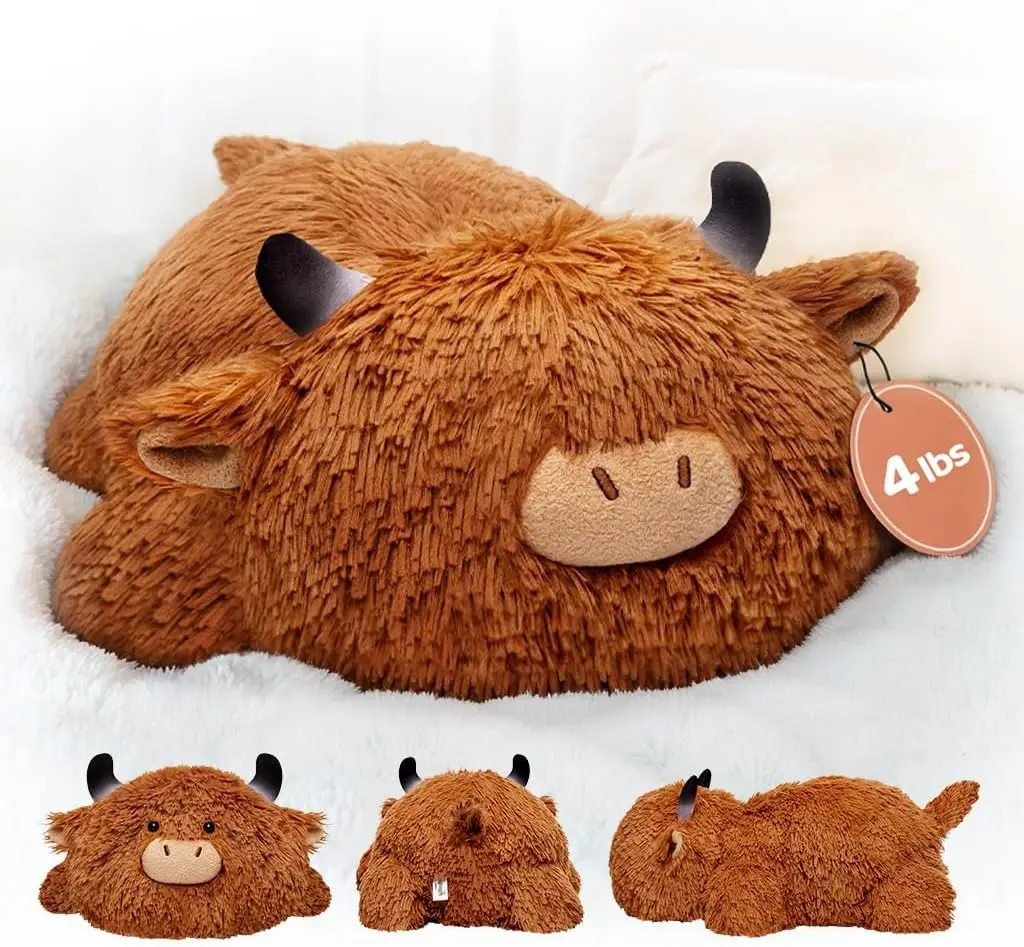 MeWaii® Lazy Highland Cow Weighted Stuffed Animal