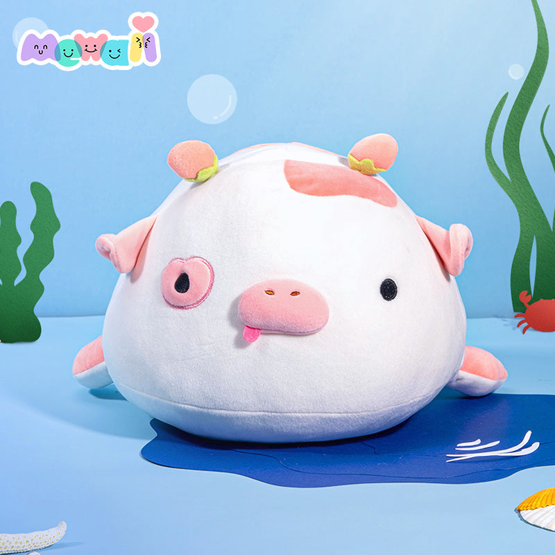 MeWaii® Ocean Series Pink Whale Cow Stuffed Animal Kawaii Plush Pillow Squishy Toy