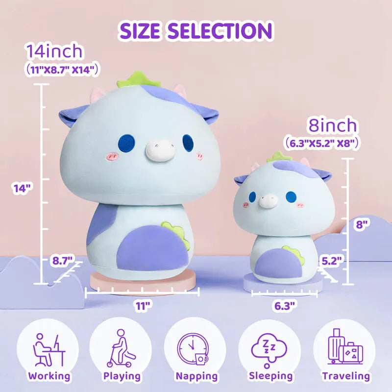 MeWaii® Mushroom Family Painted Jerry Cow Kawaii Plush Pillow Squish Toy