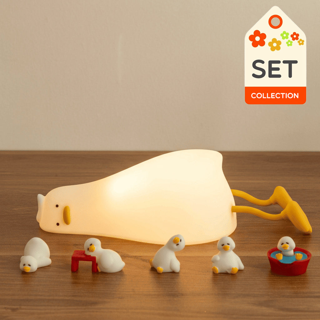 Lazy Duck Adorable Light with Miniature Figurine: Perfect Gift & Home Decor