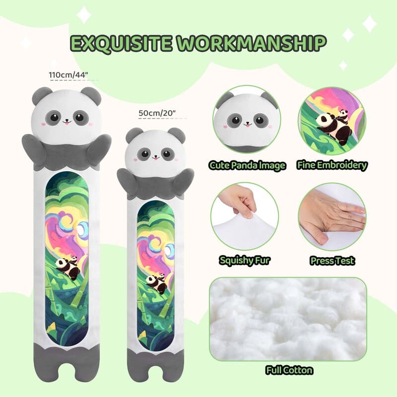 MeWaii® Loooong Family Original Design Bamboo Panda Plush Long Stuffed Animal Kawaii Plush Pillow Squishy Toy