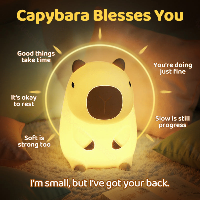MeWaii® Capybara Full of Capy Squishy Night Light Figurines Adorable Set DIY Desk Collection Perfect Gift