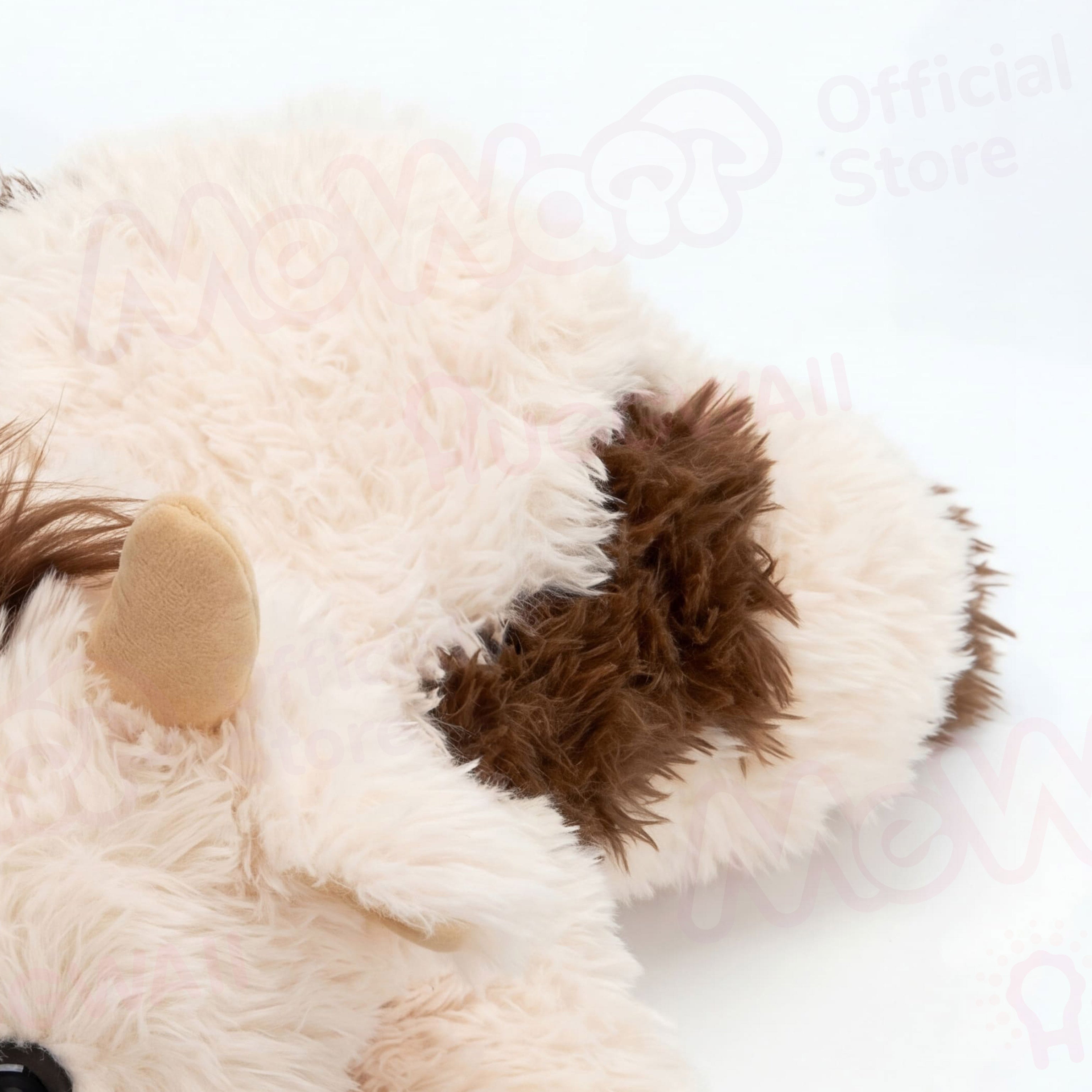 MeWaii® Brown Cow Fuzzy Long Haired Weighted Stuffed Animal