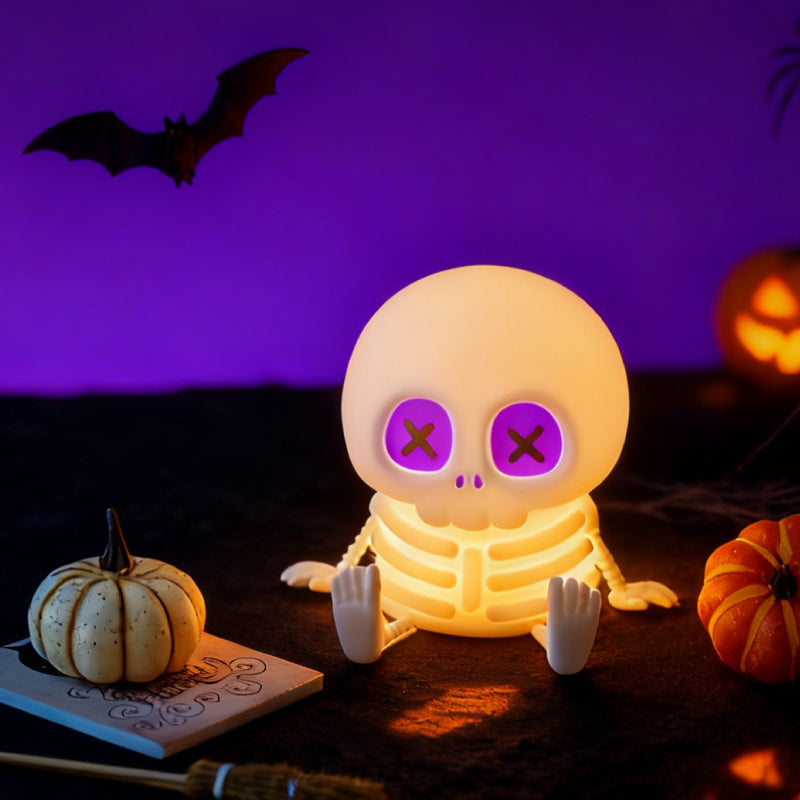 MeWaii Cute Skull Silicone Squishy Night Light - Perfect Gift for Friends