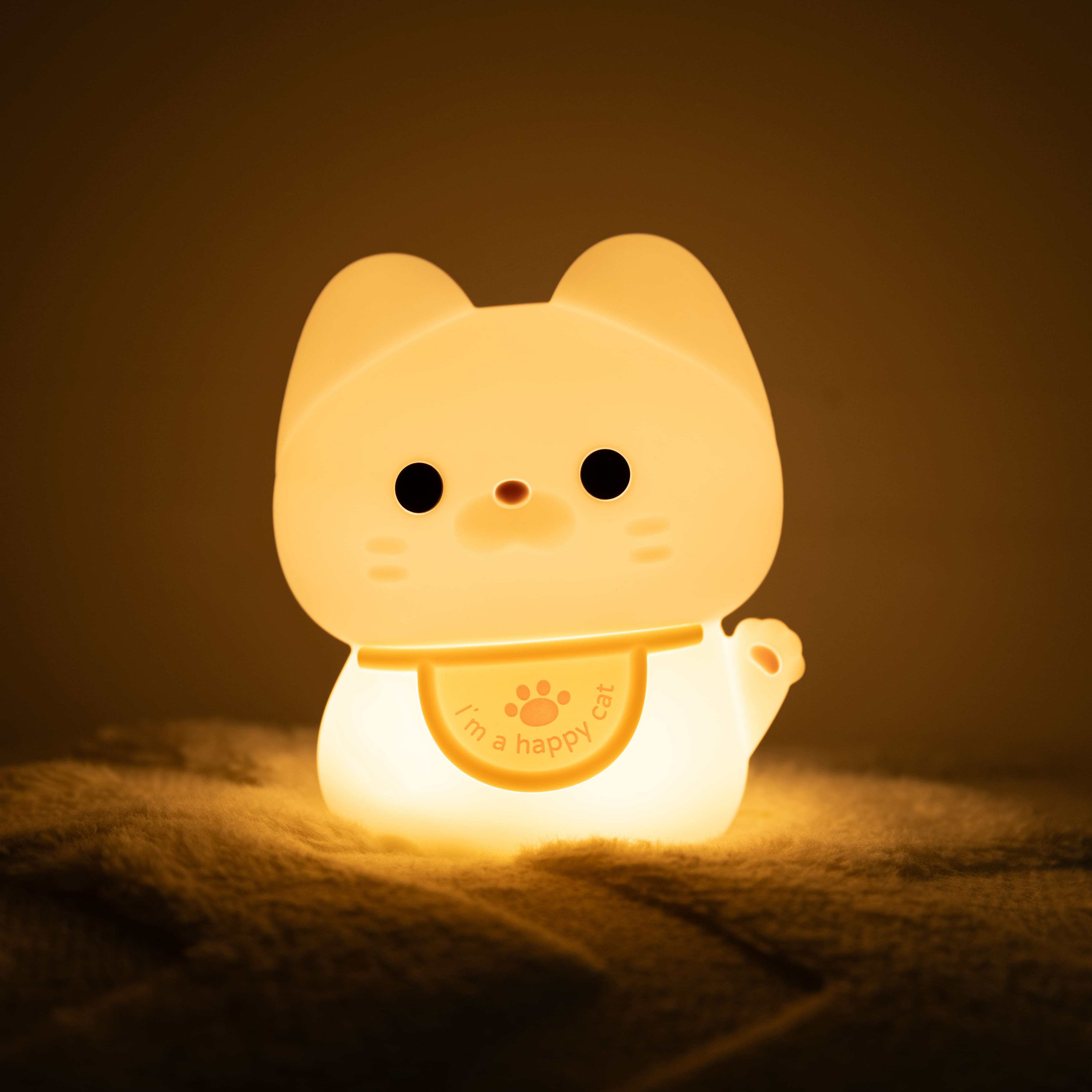 Squishy Silikon Happy Cat LED-Nachtlicht - Perfektes Geschenk für Kinder und Mädchen