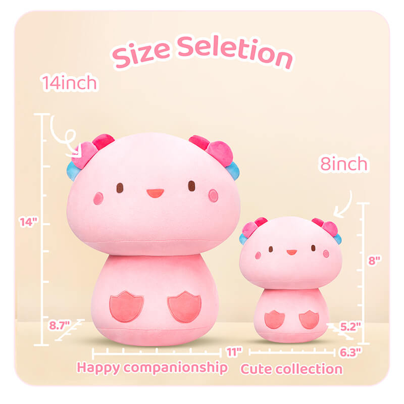 MeWaii® Mushroom Family Axolotl Kawaii Plush Pillow Squish Toy