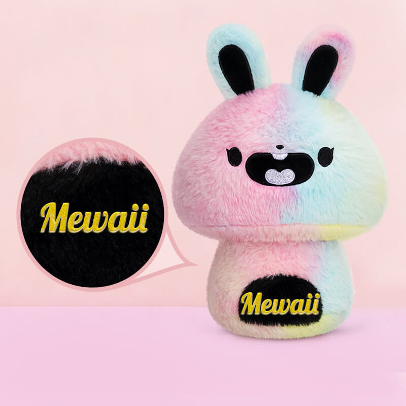 MeWaii® Mushroom Family Tie-Dye Bunny Rabbit Kawaii Plush Pillow Squish Toy