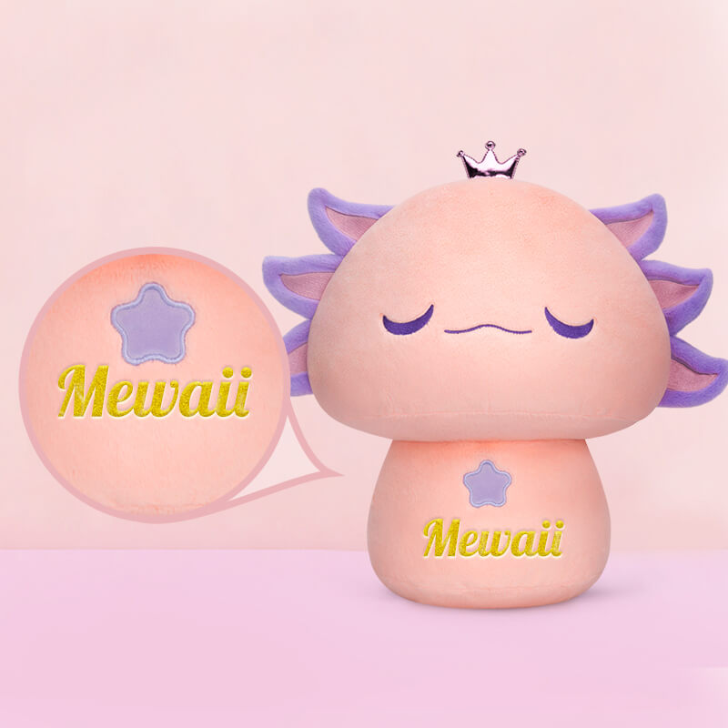 MeWaii® Mushroom Family Crown Axolotl Kawaii Plush Pillow Squish Toy