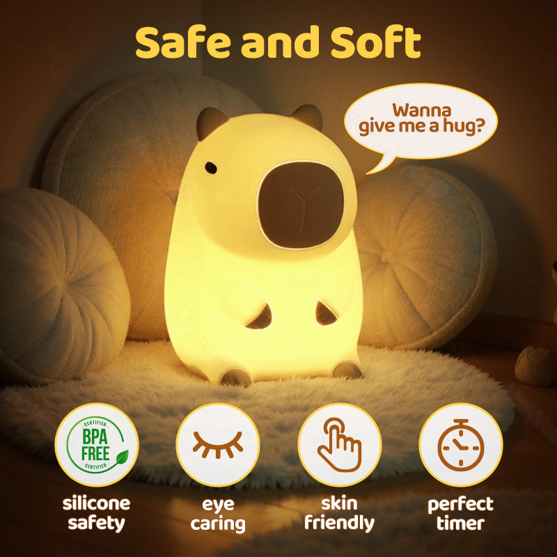 MeWaii® Capybara Full of Capy Squishy Night Light Figurines Adorable Set DIY Desk Collection Perfect Gift