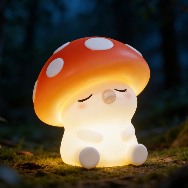MeWaii Bubble Mushroom Silicone Squishy Night Light - Perfect Gift for Kids and Girls