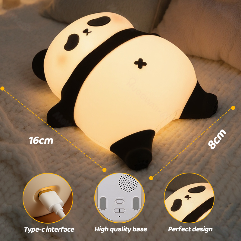 MeWaii® Napping Panda Breathing Squishy Silicone Companion Sound LED Night Light Perfect Gift