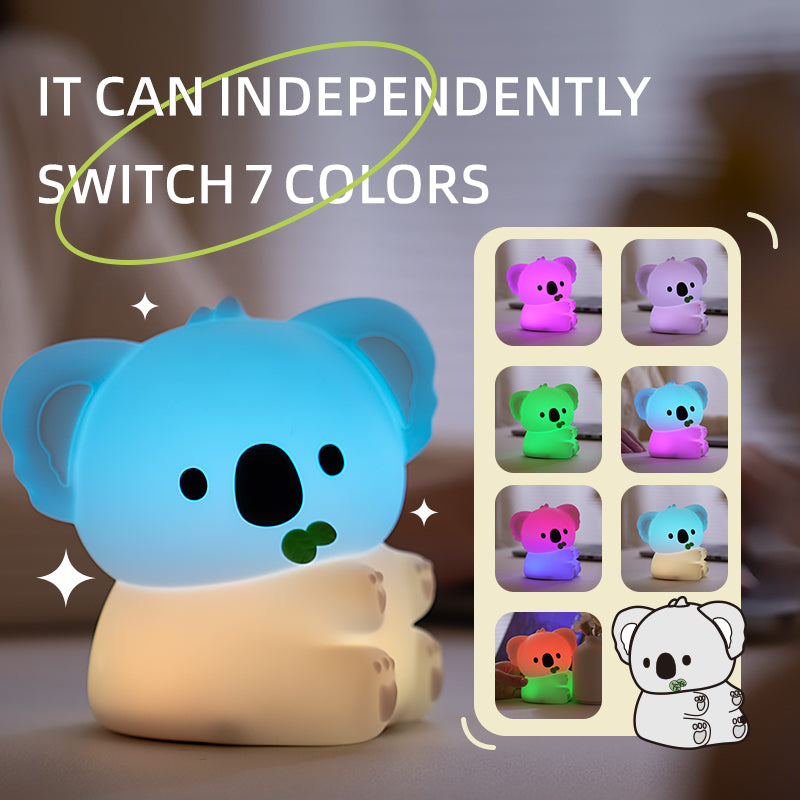 Veilleuse LED Koala en silicone souple - Cadeau idéal pour les enfants et les filles