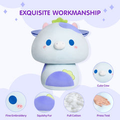 MeWaii® Mushroom Family Painted Jerry Cow Kawaii Plush Pillow Squish Toy